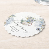 ブルーアジサイベビーは赤ちゃんシャワーを醸造している ペーパーコースター (アングル)