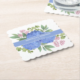 ブルーアジサイモダンズブーケカスタムー ペーパーコースター