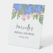 ブルーアジサイモダンフローラブライダルシャワーナプキン 台座サイン (正面)