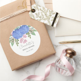 ブルーアジサイモダンフローラブライダルシャワー ラウンドシール