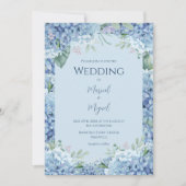 ブルーアジサイモダンフローラ結婚ズ 招待状 (正面)