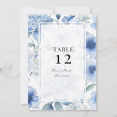 ブルーアジサイモダン春サマーフローラ結婚ズ 招待状 (裏面)