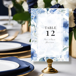 ブルーアジサイモダン春サマーフローラ結婚ズ 招待状