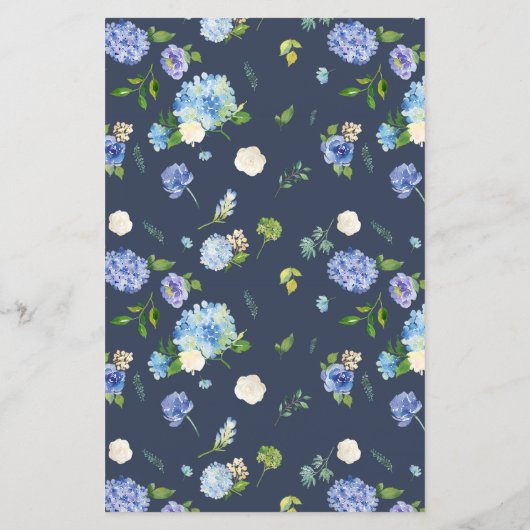 ブルーアジサイリースベビーシャワー招待状 (裏面)