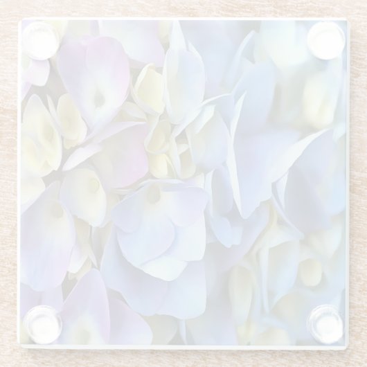 ブルーアジサイ低木ボ芸術的ッソム ガラスコースター (裏面)