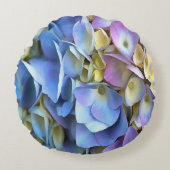 ブルーアジサイ低木ボ芸術的ッソム ラウンドクッション (正面)