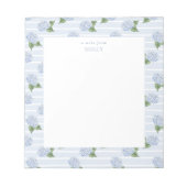 ブルーアジサイ全開花 パーソナライズされた ノートパッド (正面)