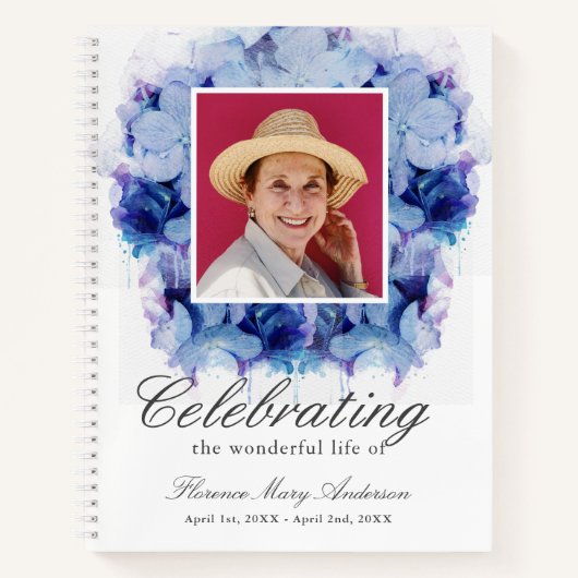 ブルーアジサイ写真追悼本 ノートブック (正面)