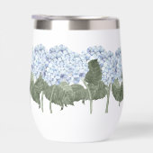ブルーアジサイ名前をカスタムする絶縁ワインタンブラー (右面)