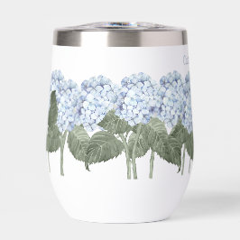 ブルーアジサイ名前をカスタムする絶縁ワインタンブラー