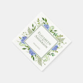 ブルーアジサイ婚約パーティ スタンダードカクテルナプキン (角)