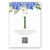 ブルーアジサイ婚約パーティ テーブルナンバー (裏面)