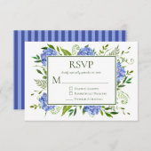 ブルーアジサイ婚約パーティ 出欠カード (正面/裏面)