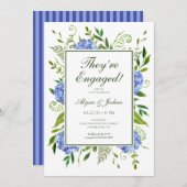 ブルーアジサイ婚約パーティ 招待状 (正面/裏面)