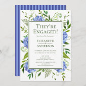 ブルーアジサイ婚約パーティ 招待状 (正面/裏面)