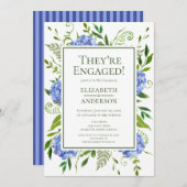 ブルーアジサイ婚約パーティ 招待状 (正面/裏面)