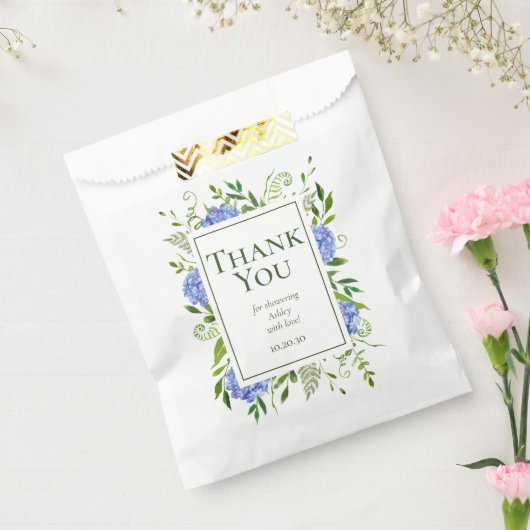 ブルーアジサイ少年ベイビーシャワーありがとう フェイバーバッグ (封をした状態)
