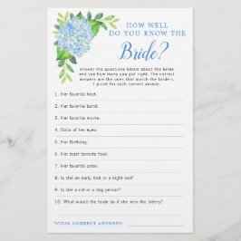 ブルーアジサイ幾何ブライダルシャワーゲーム