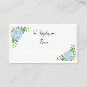 ブルーアジサイ幾何学的ブライダルディスプレイシャワー エンクロージャーカード (裏面)