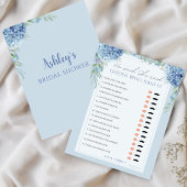 ブルーアジサイ彼は彼女はブライダルシャワーゲームと言った