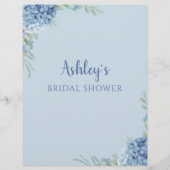 ブルーアジサイ彼は彼女はブライダルシャワーゲームと言った (裏面)