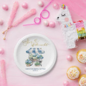 ブルーアジサイ彼女は市場のブライダルシャワー ペーパープレート (パーティー)