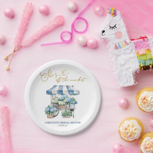 ブルーアジサイ彼女は市場のブライダルシャワー ペーパープレート (パーティー)