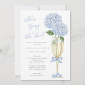 ブルーアジサイ彼女は結び目のブライダルシャワー 招待状 (正面)