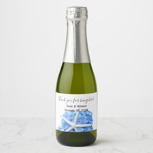 ブルーアジサイ感謝していアスタフィッシュ スパークリングワインラベル (正面)