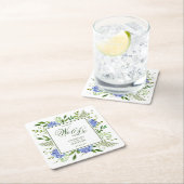 ブルーアジサイ明日の我々は スクエアペーパーコースター (インサイチュ)