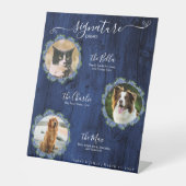 ブルーアジサイ材3写真シグネチャーペットドリンク 台座サイン (正面)