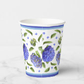 ブルーアジサイ植物美術パターン 紙コップ (右)