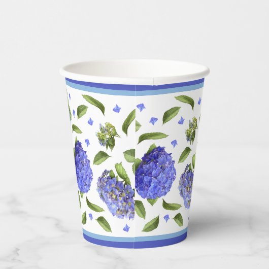 ブルーアジサイ植物美術パターン 紙コップ (右)