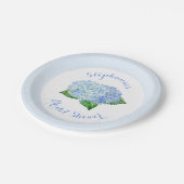 ブルーアジサイ水カラーフローラブライダルシャワー ペーパープレート (アングル)