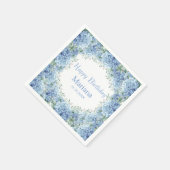 ブルーアジサイ水カラーフローラ誕生日 スタンダードカクテルナプキン (角)