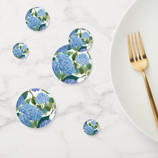 ブルーアジサイ水彩フローラ コンフェッティ (グループ)