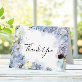 ブルーアジサイ水彩悔やみや弔慰有難う サンキューカード