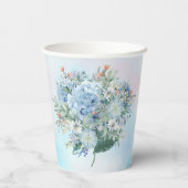 ブルーアジサイ水彩紙カップ 紙コップ (裏面)