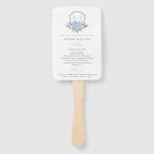 ブルーアジサイ水彩色クレスト結婚式 プログラム ハンドファン (正面)