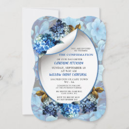 ブルーアジサイ水彩花確認i 招待状