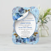 ブルーアジサイ水彩花確認i 招待状 (スタンド正面)