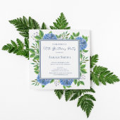 ブルーアジサイ水彩90thバースデーパーティー 招待状