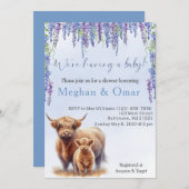 ブルーアジサイ男女兼用ズハイランドカウウ 招待状 (正面/裏面)