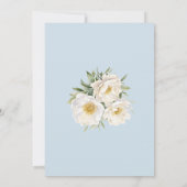 ブルーアジサイ白いフローラガーデンベビーシャワー 招待状 (裏面)