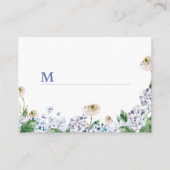 ブルーアジサイ白バラ100誕生日 プレイスカード (正面)