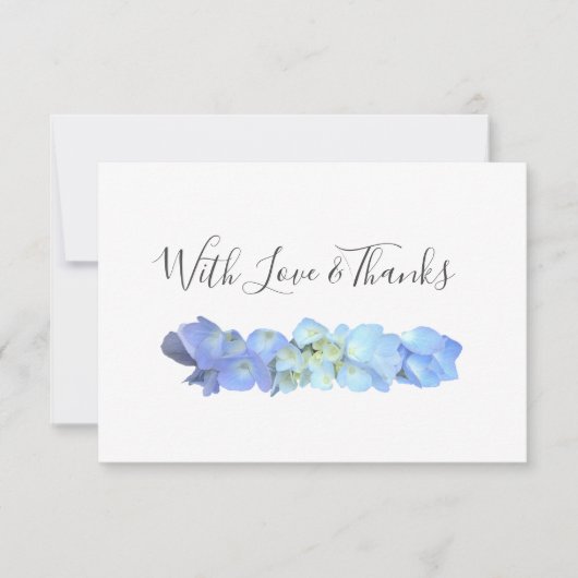 ブルーアジサイ空白のアフローラサンキューカード 招待状 (正面)