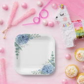 ブルーアジサイ紙プレート ペーパープレート (パーティー)