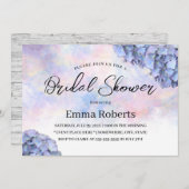ブルーアジサイ素朴アウォーターブライダルシャワー 招待状 (正面/裏面)
