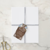 ブルーアジサイ素朴ウッドレースのストリングライト ギフトタグ (より糸付き)