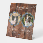 ブルーアジサイ素朴ズウッドシグネチャーペットドリンク 台座サイン (正面)